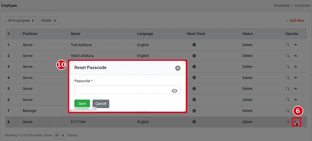 2.8.4 How to freeze, delete or restore an employee – 284-9