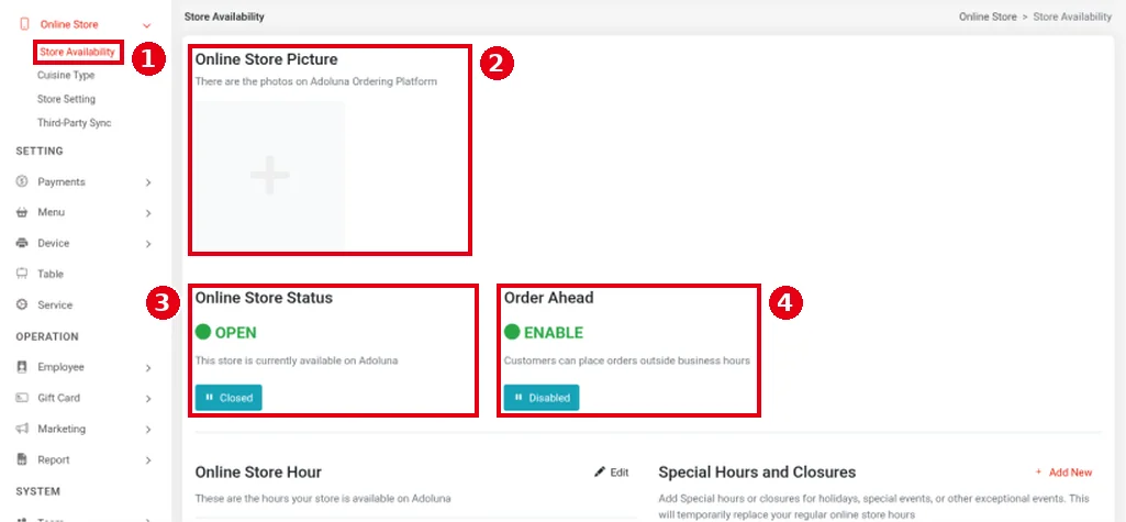 2.9.1 How to set online store availability and hours – 291-1