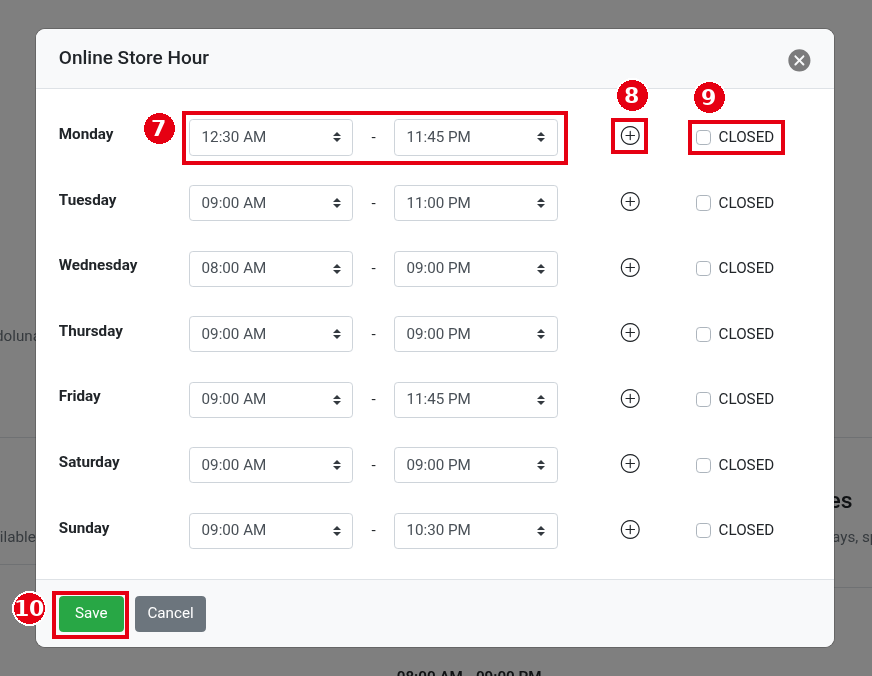 2.9.1 How to set online store availability and hours – 291-2