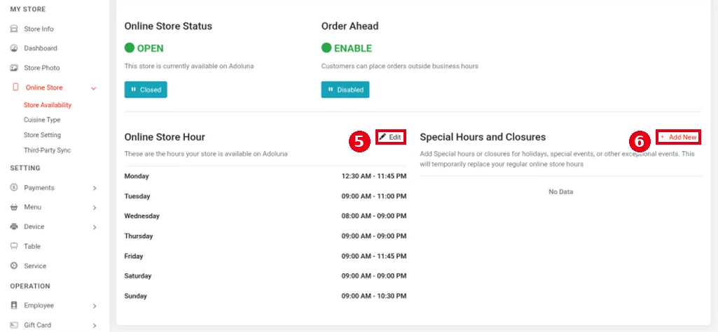2.9.1 How to set online store availability and hours – 291-3