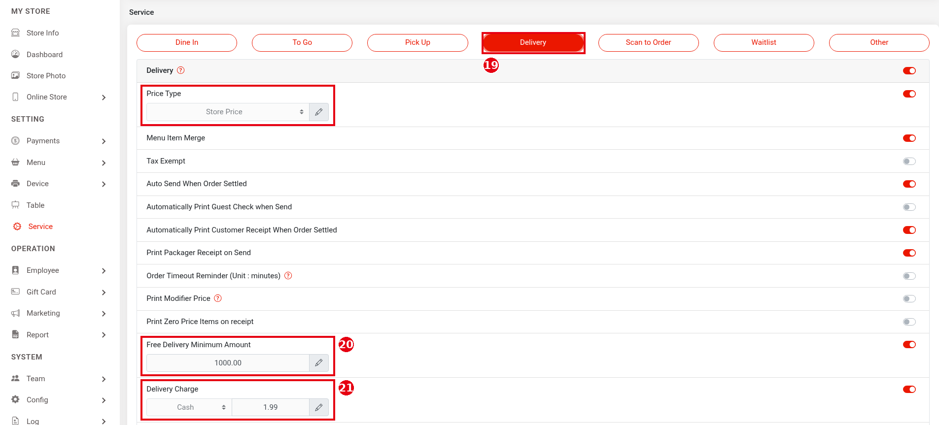 2.9.2 How to set online pick-up and delivery rules – 292-5