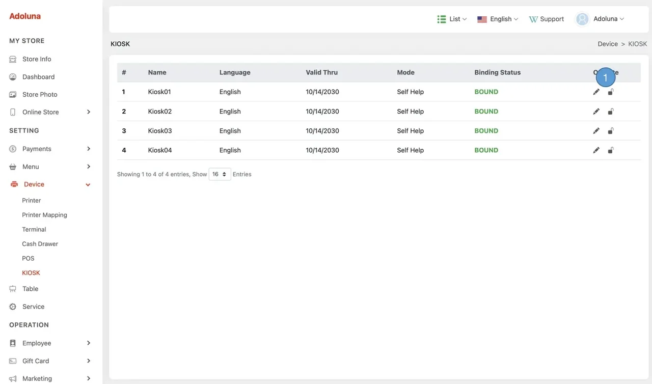 3.2.2 How to create POS and Kiosk devices in the Backoffice – 322-5