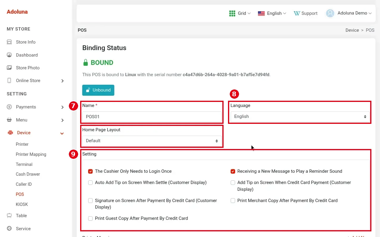3.2.2 How to create POS and Kiosk devices in the Backoffice – 322-E1