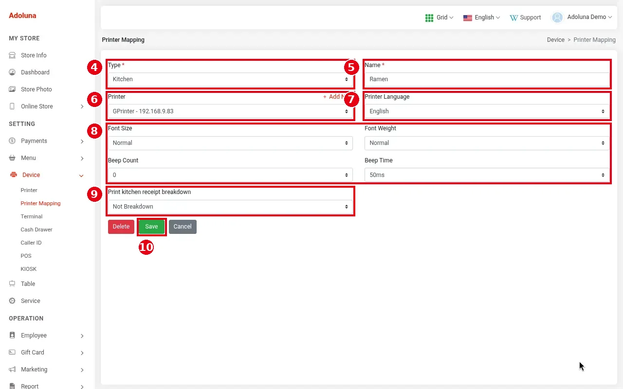 3.3.3 How to set up printer mapping and route items to kitchen printers – 333-2