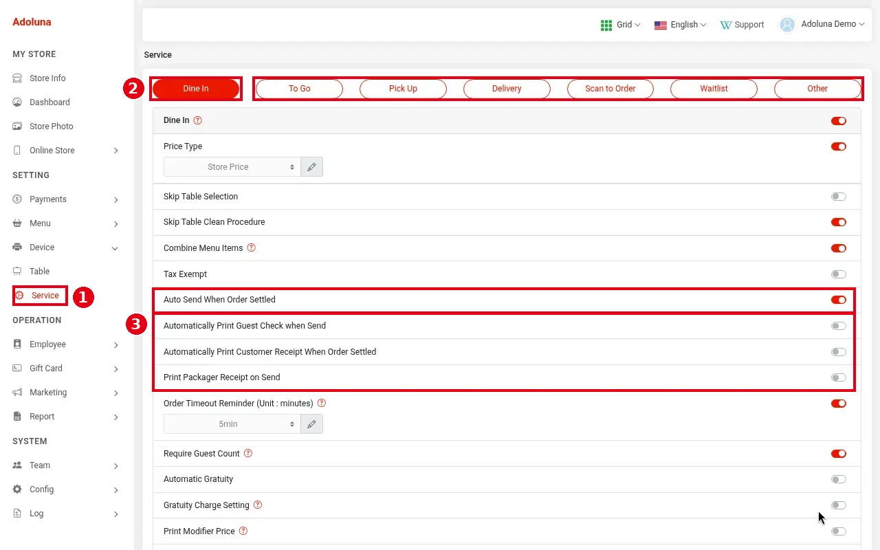 3.3.4 How to set up automatic printing of checks, receipts and packager tickets – 334-1