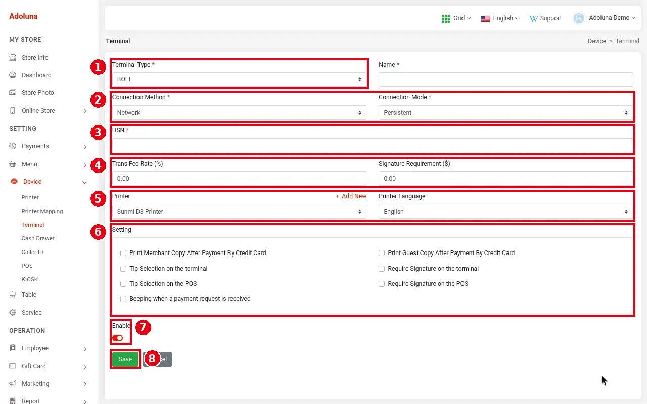 3.4.2 How to set up a Bolt terminal – 342-1