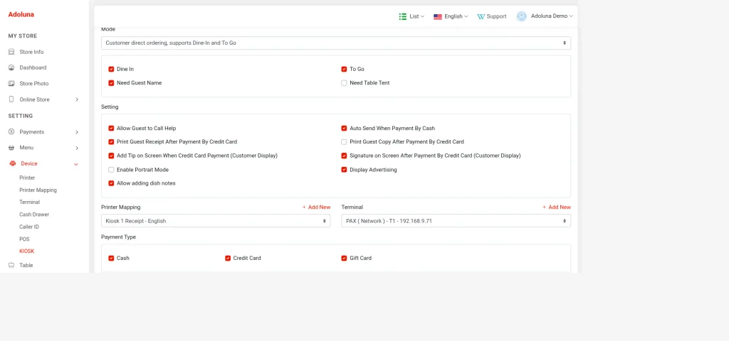 3.5.2 How to configure a Kiosk – 352-S2