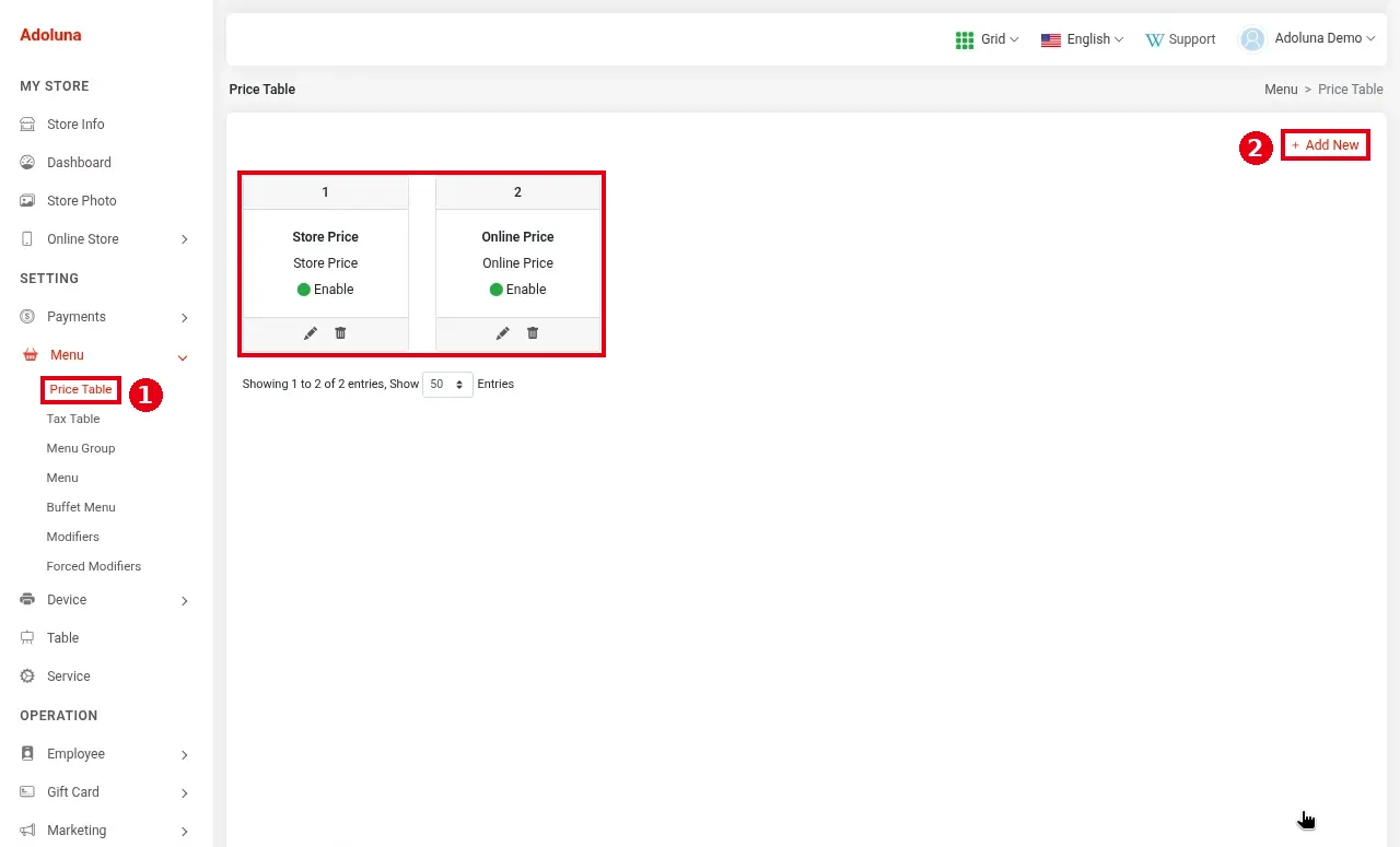 3.6.1 How to build a new menu from scratch (setup order) – 361-1
