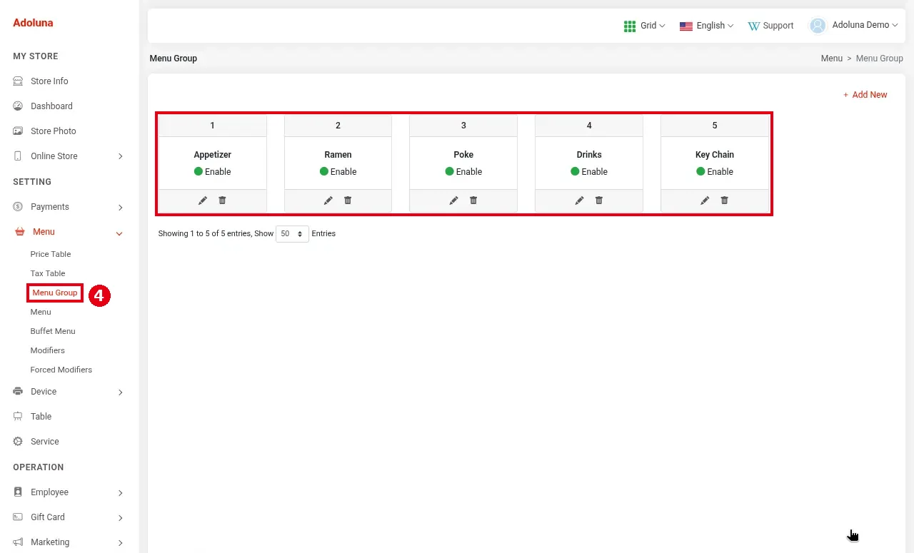 3.6.1 How to build a new menu from scratch (setup order) – 361-3