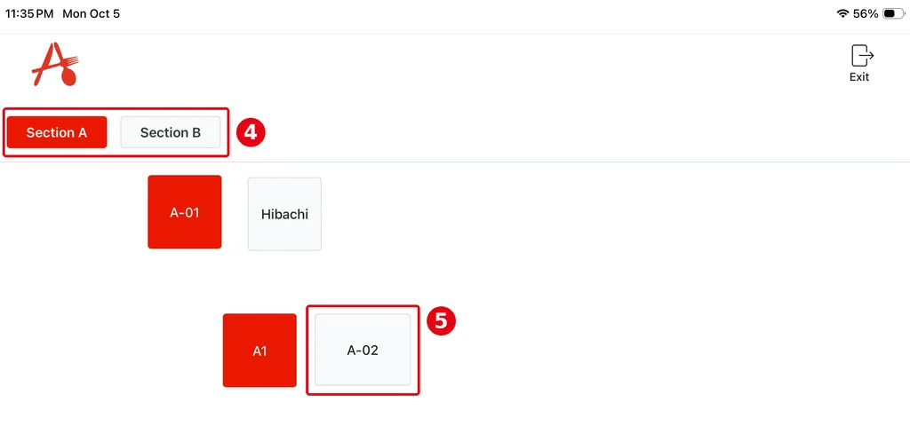 1.8.3 How to open a table on the Kiosk for guests (server mode) – k183-3