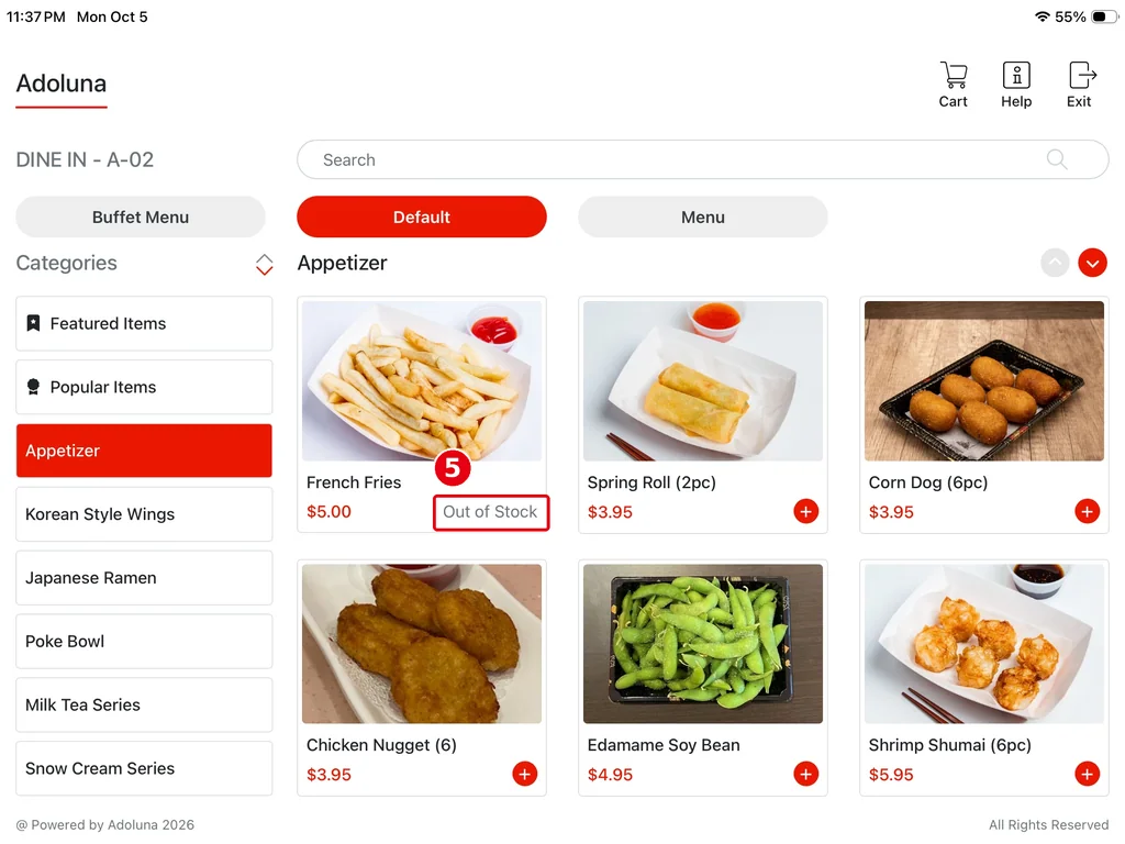 2.3.9 How to mark an item as unavailable (out of stock) – k239-5